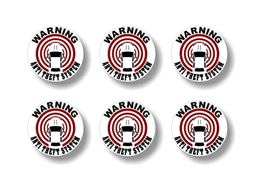 6 Warning Anti Theft System Armed 2'' Decals Car Stereo Amp GPS Alarm Tracking System Vinyl Stickers -Street Legal Decals