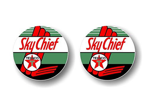 (2) Vintage Sky Chief Texaco Gasoline Decals-Street Legal Decals