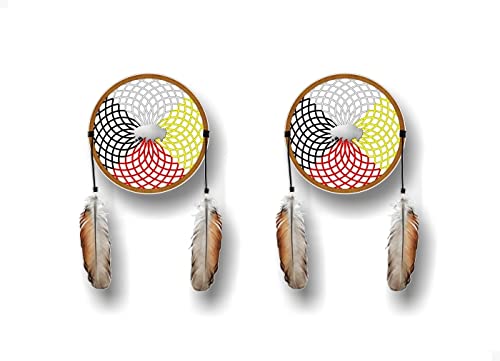 Medicine Wheel Dreamcatcher with Feathers Vinyl Decal Native Pride American Indian Tribal Dream Catcher Vinyl Sticker -Street Legal Decals