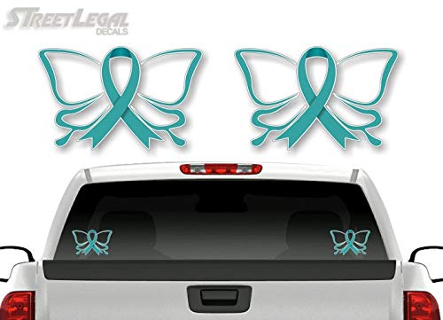 2 Cancer Butterfly Ribbon Decals FCK Kidney Lymphoma Cancer Survivor Gifts Women Men Vinyl Vehicle Sticker -Street Legal Decals
