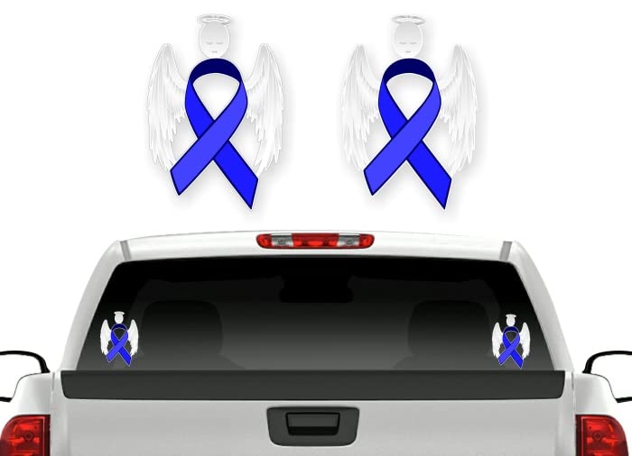 2 Cancer Angel Pink Ribbon Decals Breast Cancer Loss Never Forget Peace Love Vinyl Vehicle Stickers -Street Legal Decals