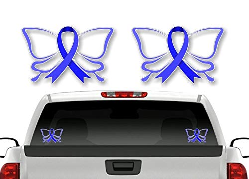 2 Cancer Butterfly Ribbon Decals FCK Kidney Lymphoma Cancer Survivor Gifts Women Men Vinyl Vehicle Sticker -Street Legal Decals