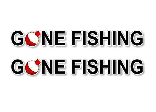 (2) Gone Fishing 9" Decals-Street Legal Decals