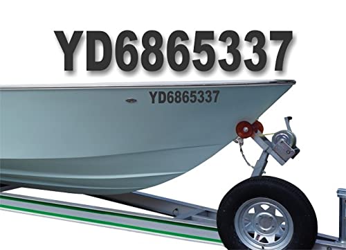 2 Custom Boat Registration Numbers 3"x 18" Sticker Decals Fishing Water Craft Personalized Vinyl Stickers -Street Legal Decals