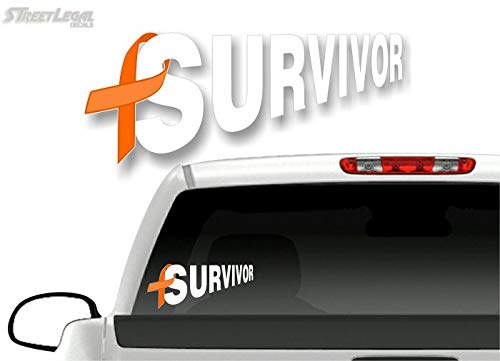 Cancer Survivor Ribbon 9" Decal Survived Breast Cancer Vinyl Vehicle Sticker -Street Legal Decals