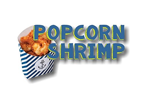 Popcorn Shrimp 12" Vinyl Decal Concession Cart Food Trailer Seafood Sign Stickers -Street Legal Decals