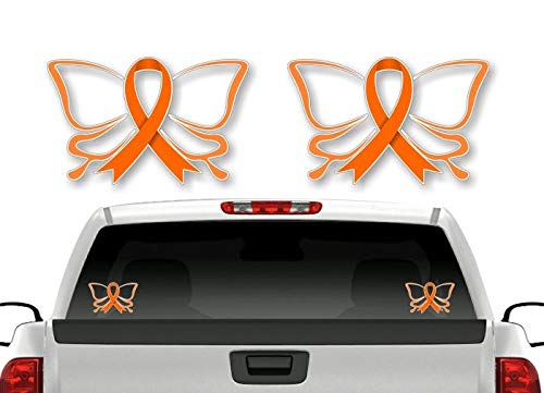 2 Cancer Butterfly Ribbon Decals FCK Kidney Lymphoma Cancer Survivor Gifts Women Men Vinyl Vehicle Sticker -Street Legal Decals