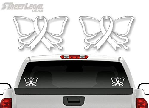 2 Cancer Butterfly Ribbon Decals FCK Kidney Lymphoma Cancer Survivor Gifts Women Men Vinyl Vehicle Sticker -Street Legal Decals