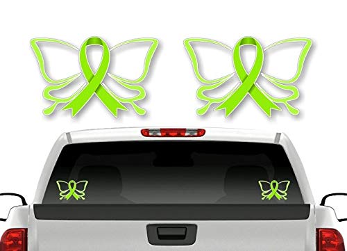 2 Cancer Butterfly Ribbon Decals FCK Kidney Lymphoma Cancer Survivor Gifts Women Men Vinyl Vehicle Sticker -Street Legal Decals
