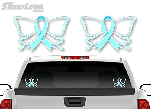 2 Cancer Butterfly Ribbon Decals FCK Kidney Lymphoma Cancer Survivor Gifts Women Men Vinyl Vehicle Sticker -Street Legal Decals