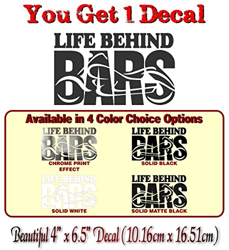 Life Behind Bars Motorcycle Decals Vinyl Sticker Accessories for Your 4x4 Truck or Trailer Stickers -Street Legal Decals