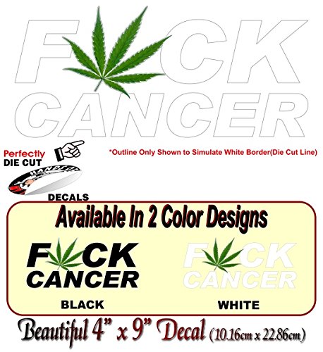 FCK Cancer Cannabis Ribbon Decal Breast Prostate Ovarian Cervical FU Cancer Vinyl Vehicle Sticker -Street Legal Decals