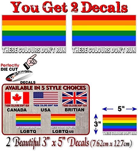 (2) These Colors Don't Run Flag 5" Decals-Street Legal Decals