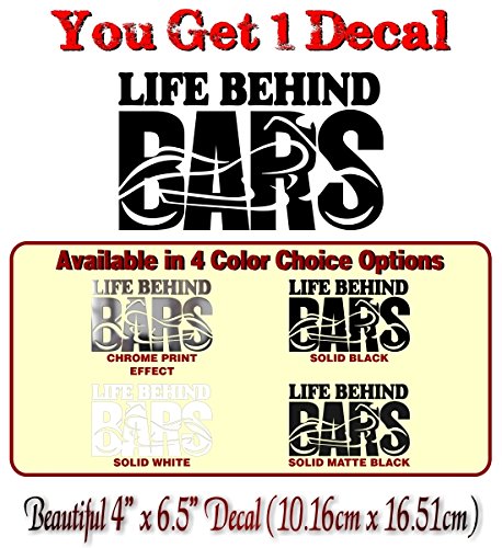 Life Behind Bars Motorcycle Decals Vinyl Sticker Accessories for Your 4x4 Truck or Trailer Stickers -Street Legal Decals