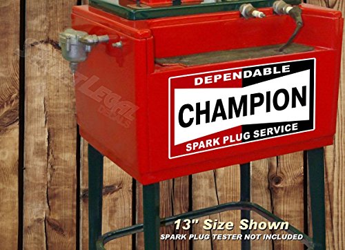 (2) Champion Spark Plug Vintage Decals-Street Legal Decals