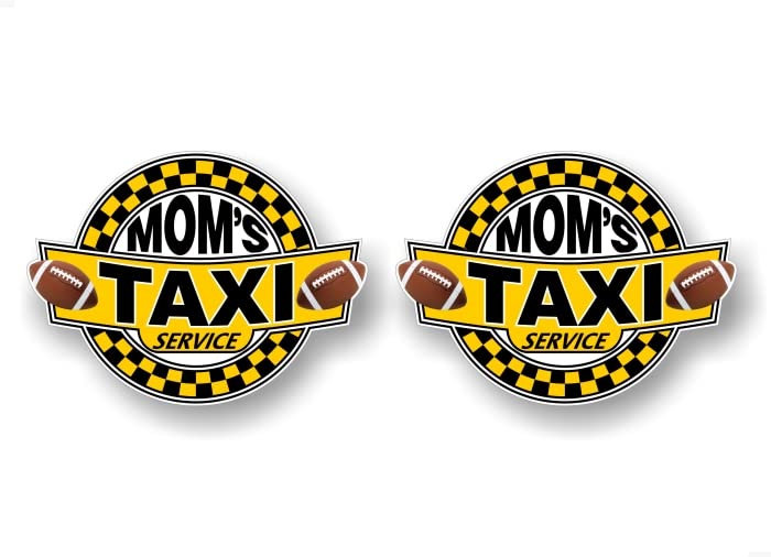 2 Sports Mom Taxi Service 7'' Decal Sport Ride Share Kids Transport Mother SUV Minivan Truck Car Vinyl Sticker -Street Legal Decals