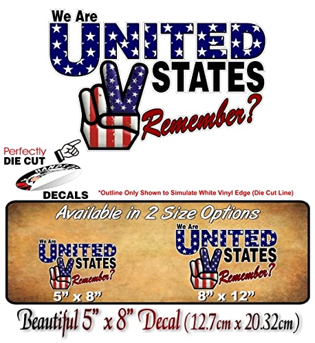 We are United States Remember? Vinyl Decal American Peace USA American Stickers 60's Symbol Hippie Car 4x4 Offroad Truck Sticker -Street Legal Decals