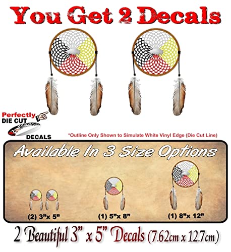Medicine Wheel Dreamcatcher with Feathers Vinyl Decal Native Pride American Indian Tribal Dream Catcher Vinyl Sticker -Street Legal Decals