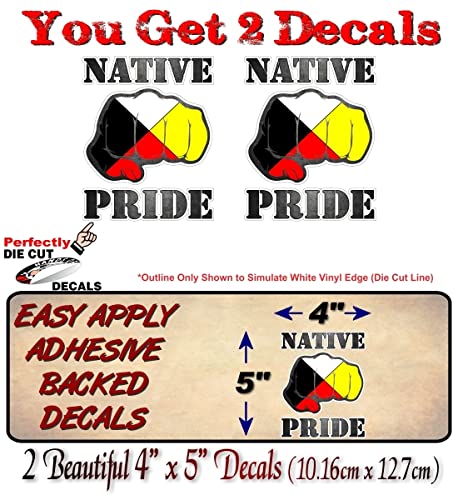 Native Pride with FIST Medicine Wheel Vinyl Decal Native American Indian First Nations Tribal Vinyl Sticker -Street Legal Decals