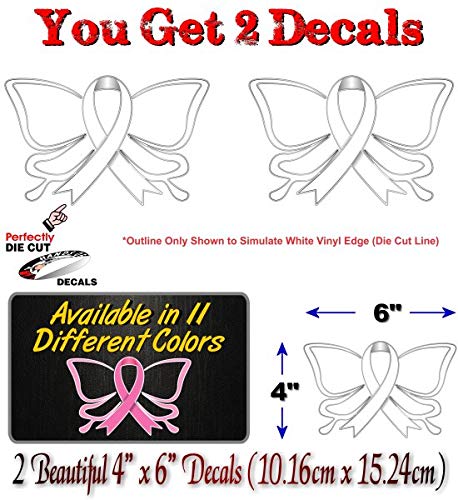 2 Cancer Butterfly Ribbon Decals FCK Kidney Lymphoma Cancer Survivor Gifts Women Men Vinyl Vehicle Sticker -Street Legal Decals