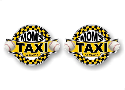 2 Sports Mom Taxi Service 7'' Decal Sport Ride Share Kids Transport Mother SUV Minivan Truck Car Vinyl Sticker -Street Legal Decals