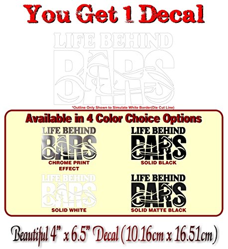 Life Behind Bars Motorcycle Decals Vinyl Sticker Accessories for Your 4x4 Truck or Trailer Stickers -Street Legal Decals