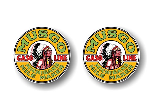 (2) Vintage Musgo Gasoline Antique Gas Pump Decals-Street Legal Decals
