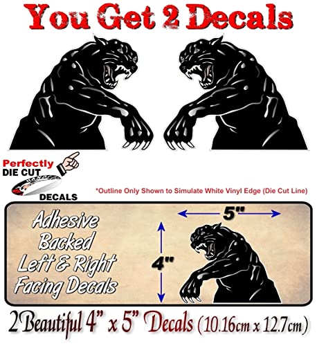 2 'Bad Kitty' 5" Vinyl Decals Snowmobile Sled Trailer Swiping Cat Stickers -Street Legal Decals
