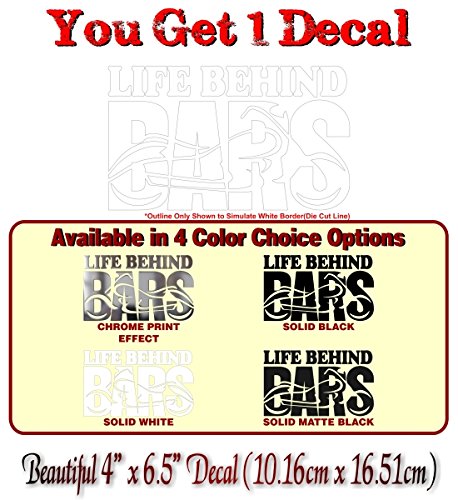 Life Behind Bars Motorcycle Decals Vinyl Sticker Accessories for Your 4x4 Truck or Trailer Stickers -Street Legal Decals
