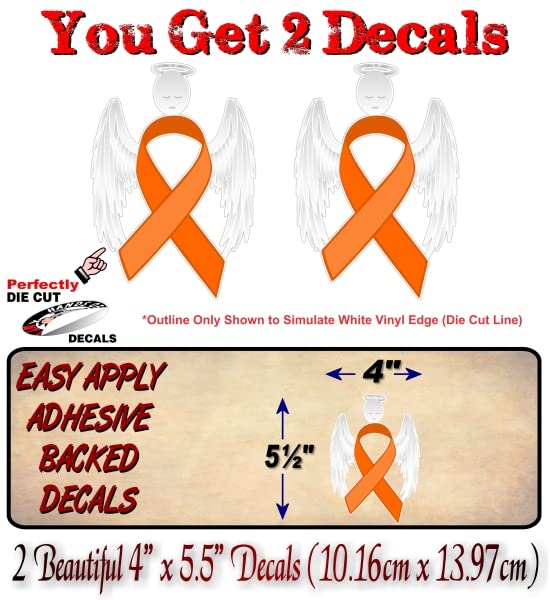 2 Cancer Angel Pink Ribbon Decals Breast Cancer Loss Never Forget Peace Love Vinyl Vehicle Stickers -Street Legal Decals