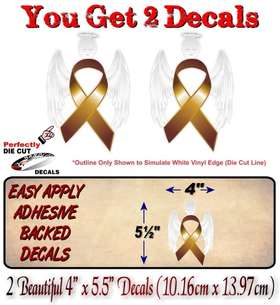 2 Cancer Angel Pink Ribbon Decals Breast Cancer Loss Never Forget Peace Love Vinyl Vehicle Stickers -Street Legal Decals