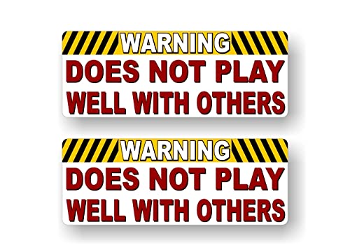 2 Does NOT Play Well with Others 9" Decals Offroad Truck 4x4 Accessories Stickers -Street Legal Decals