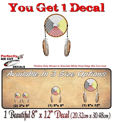 Medicine Wheel Dreamcatcher with Feathers Vinyl Decal Native Pride American Indian Tribal Dream Catcher Vinyl Sticker -Street Legal Decals