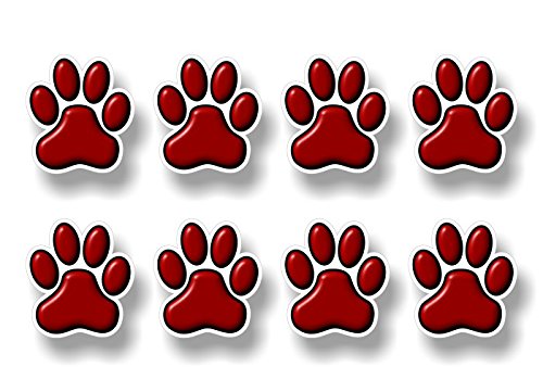 (8) Paw Prints 2" Decals-Street Legal Decals