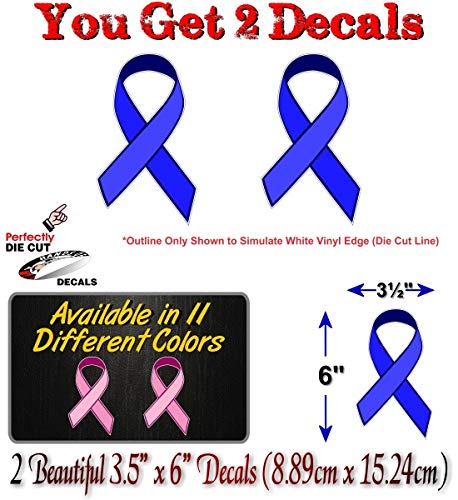 (2) Cancer Ribbon 6" Decals-Street Legal Decals