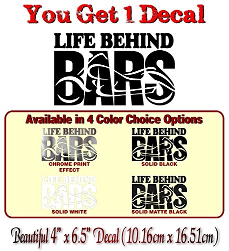 Life Behind Bars Motorcycle Decals Vinyl Sticker Accessories for Your 4x4 Truck or Trailer Stickers -Street Legal Decals