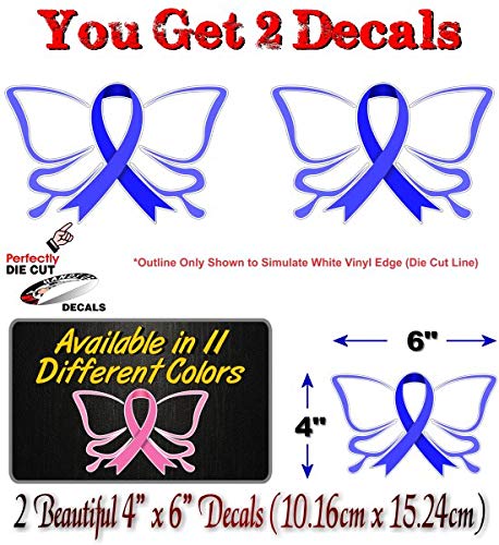 2 Cancer Butterfly Ribbon Decals FCK Kidney Lymphoma Cancer Survivor Gifts Women Men Vinyl Vehicle Sticker -Street Legal Decals
