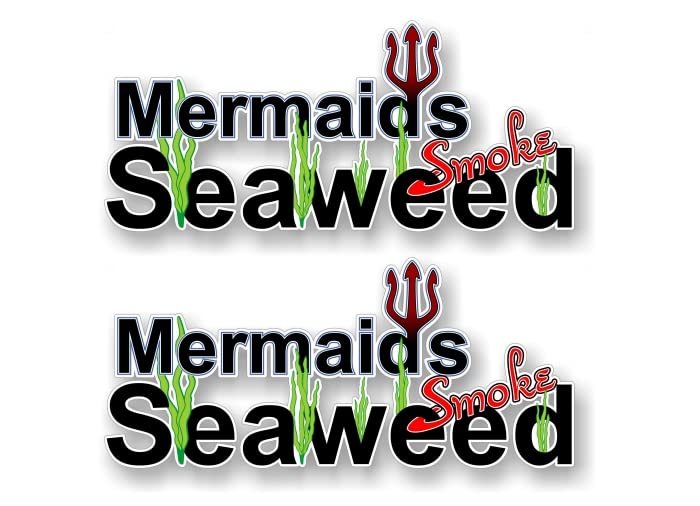 2 Mermaids Smoke Seaweed 9'' Vinyl Decals 4x4 Truck Vehicle Fish Tank Aquarium Glass Stickers -Street Legal Decals