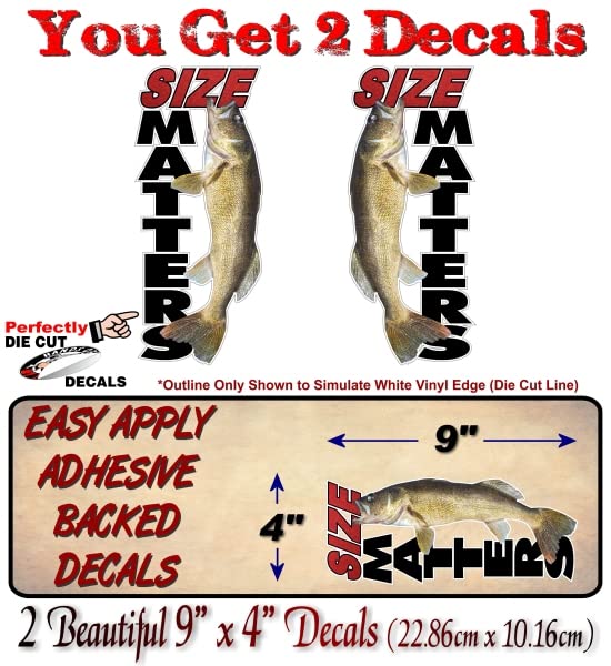 2) Size Matters Fishing 9 Decals – Street Legal Decals