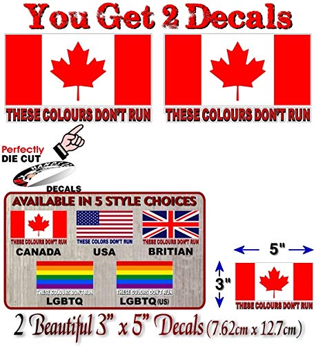 (2) These Colors Don't Run Flag 5" Decals-Street Legal Decals