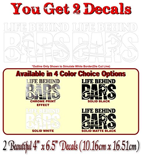 Life Behind Bars Motorcycle Decals Vinyl Sticker Accessories for Your 4x4 Truck or Trailer Stickers -Street Legal Decals