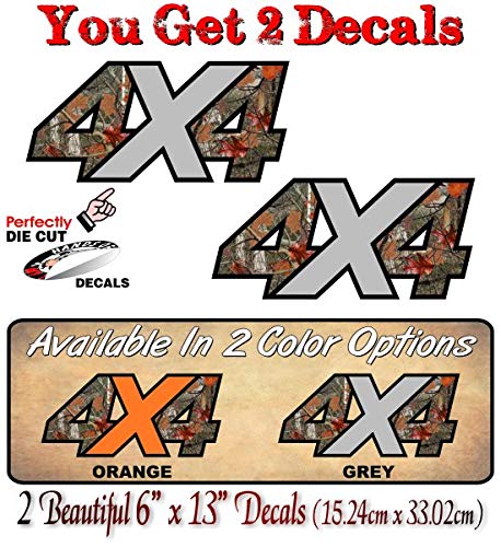 2- CAMO 4x4 with Big X 13'' Decals 4x4 Off Road Hunting Accessories Offroad Truck Box Lift Kit Vinyl Stickers -Street Legal Decals
