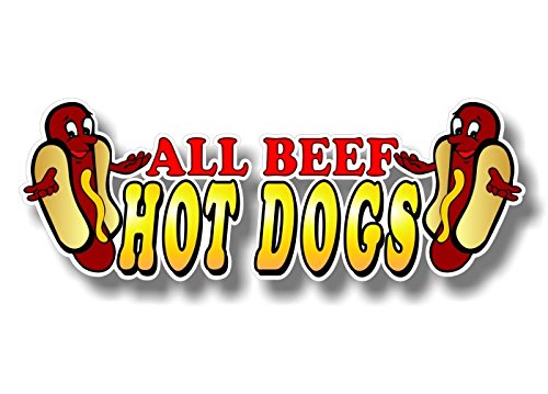 All Beef Hot Dogs Decals for Concession Trailer or Hot Dog Cart Menu Board Vinyl Stickers -Street Legal Decals