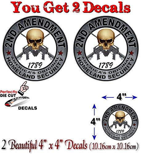 (2) 2nd Amendment 4" Decals-Street Legal Decals