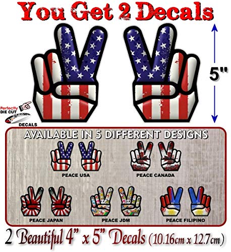 (2) Peace USA 5" Decals-Street Legal Decals