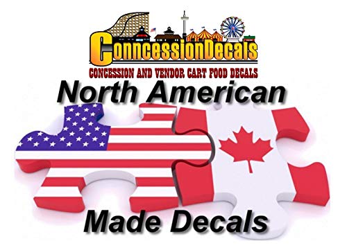 2 Fresh Brewed Coffee Cartoon Coffee Bean Decals for Coffee Wagon Concession Trailer Cart Grocery Gourmet Food Convenience Store Shop Counter Wall or Window Stickers -Street Legal Decals