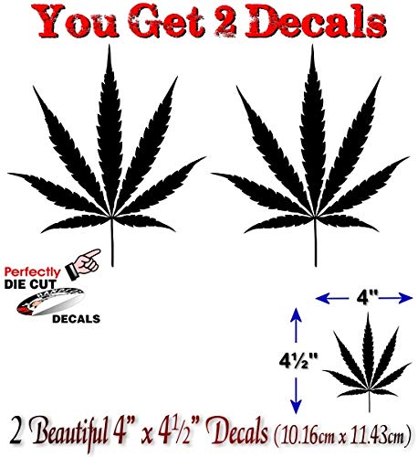 (2) Cannabis Leaf 4.5" Decals-Street Legal Decals