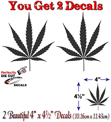 (2) Cannabis Leaf 4.5" Decals-Street Legal Decals