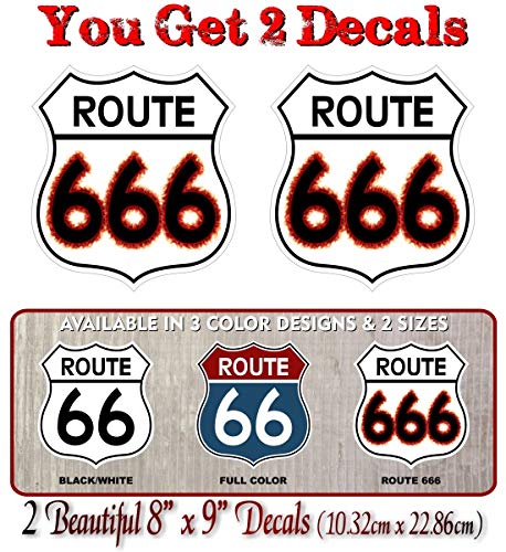 Route 666 Devilish Parody Highway Marker Decals-Street Legal Decals