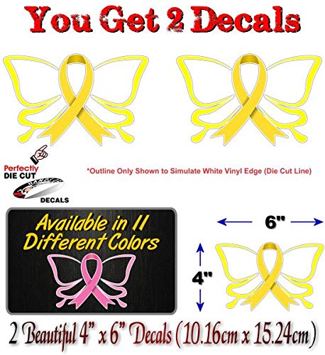 2 Cancer Butterfly Ribbon Decals FCK Kidney Lymphoma Cancer Survivor Gifts Women Men Vinyl Vehicle Sticker -Street Legal Decals